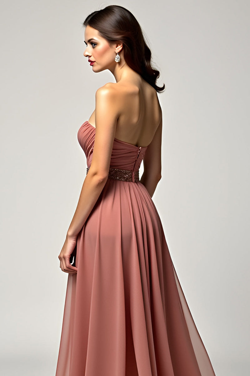 Load image into Gallery viewer, Brown Sweetheart A Line Long Prom Dress