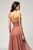 Load image into Gallery viewer, Brown Sweetheart A Line Long Prom Dress