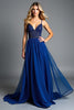 Load image into Gallery viewer, Royal Blue A Line Ruched Long Prom Dress with Beading