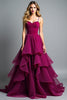 Load image into Gallery viewer, Purple Ruched A Line Dark Long Prom Dress with Ruffles