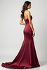 Load image into Gallery viewer, Burgundy Sweetheart Ruched Satin Long Prom Dress