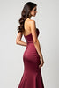 Load image into Gallery viewer, Burgundy Sweetheart Ruched Satin Long Prom Dress