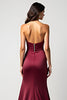 Load image into Gallery viewer, Burgundy Sweetheart Ruched Satin Long Prom Dress