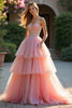 Load image into Gallery viewer, Blush A Line Tiered Beaded Long Prom Dress with Ruffles