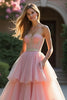 Load image into Gallery viewer, Blush A Line Tiered Beaded Long Prom Dress with Ruffles