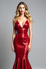 Load image into Gallery viewer, Sparkly Red Sequins Mermaid V-Neck Long Prom Dress