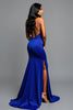 Load image into Gallery viewer, Sparkly Royal Blue One Shoulder Long Prom Dress with Slit