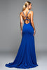 Load image into Gallery viewer, Royal Blue A Line Long chiffon Formal Dress with Beading