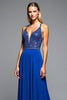 Load image into Gallery viewer, Royal Blue A Line Long chiffon Formal Dress with Beading