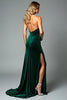 Load image into Gallery viewer, Dark Green Sheath Velvet Strapless Long Prom Dress with Slit