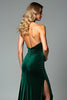 Load image into Gallery viewer, Dark Green Sheath Velvet Strapless Long Prom Dress with Slit