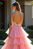 Load image into Gallery viewer, Pink A Line Sweetheart Tiered Long Beaded Prom Dress with Slit