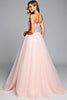 Load image into Gallery viewer, Light Pink A Line Strapless Ruched Long Prom Dress with Beading