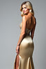 Load image into Gallery viewer, Golden Beaded Sweetheart Long Prom Dress with Slit