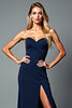 Load image into Gallery viewer, Navy Sweetheart Long Chiffon Formal Dress with Slit