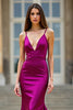 Load image into Gallery viewer, Dark Purple Spaghetti Straps Mermaid Long Prom Dress