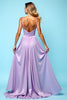 Load image into Gallery viewer, Lilac A Line Ruched Chiffon Bridesmaid Dress with Slit