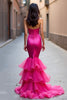 Load image into Gallery viewer, Fuchsia Strapless Sheath Asymmetrical Prom Dress