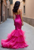 Load image into Gallery viewer, Fuchsia Strapless Sheath Asymmetrical Prom Dress