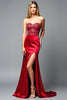 Load image into Gallery viewer, Sparkly Red Sweetheart Sheath Long Prom Dress with Slit