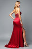 Load image into Gallery viewer, Sparkly Red Sweetheart Sheath Long Prom Dress with Slit