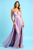 Load image into Gallery viewer, Elegant Lilac A Line Pleated Long Chiffon Bridesmaid Dress with Slit