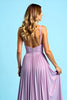 Load image into Gallery viewer, Elegant Lilac A Line Pleated Long Chiffon Bridesmaid Dress with Slit