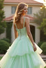 Load image into Gallery viewer, Ball Gown Green Spaghetti Straps Long Prom Dress