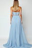 Load image into Gallery viewer, Blue Strapless Cut-Out Long Wedding Guest Dress with Slit