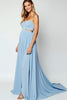 Load image into Gallery viewer, Blue Strapless Cut-Out Long Wedding Guest Dress with Slit