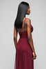 Load image into Gallery viewer, Burgundy Elegant A Line Long Chiffon Bridesmaid Dress