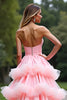 Load image into Gallery viewer, Pink Ball Gown Sweetheart Tiered Long Prom Dress