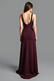 Cabernet V-Neck A Line Long Formal Dress