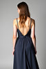 Load image into Gallery viewer, Navy Spagehtti Straps A Line Long Chiffon Bridesmaid Dress