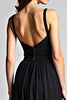 Load image into Gallery viewer, A Line Black Long V-Neck Formal Dress with Slit