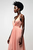 Load image into Gallery viewer, Blush Pink A Line Halter Ruched Long Formal Dress