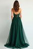 Load image into Gallery viewer, Dark Green A Line Strapless Long Chiffon Bridesmaid Dress with Slit