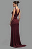 Load image into Gallery viewer, Cabernet V-Neck Sheath Long Satin  Formal Dress