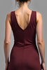 Load image into Gallery viewer, Cabernet V-Neck Sheath Long Satin  Formal Dress