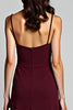 Load image into Gallery viewer, Cabernet Sheath Tea Length Asymmetrical Chiffon Bridesmaid Dress