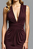 Load image into Gallery viewer, Cabernet Sheath Deep Ruched V-Neck Long Formal Dress