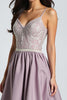 Load image into Gallery viewer, Purple A Line Satin Spaghetti Straps Long Prom Dress