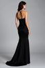 Load image into Gallery viewer, Black Halter Sheath Long Satin Graduation Dress with Slit