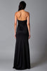 Load image into Gallery viewer, Black Sheath Halter Satin Graduation Dress with Slit