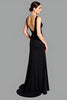 Load image into Gallery viewer, A Line Black V-Neck Long Backless Graduation Dress