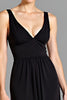 Load image into Gallery viewer, A Line Black V-Neck Long Backless Graduation Dress