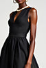 Load image into Gallery viewer, Black A Line V-Neck Long Graduation Dress