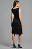 Load image into Gallery viewer, Black V-Neck A Line Knee Length Graduation Dress