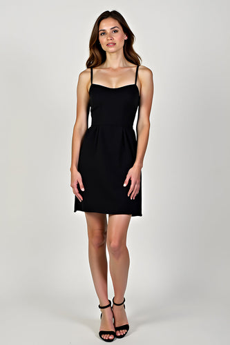 Black Sheath Satin Short Graduation Dress