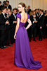 Load image into Gallery viewer, A Line Purple Backless Satin Long Gala Dress